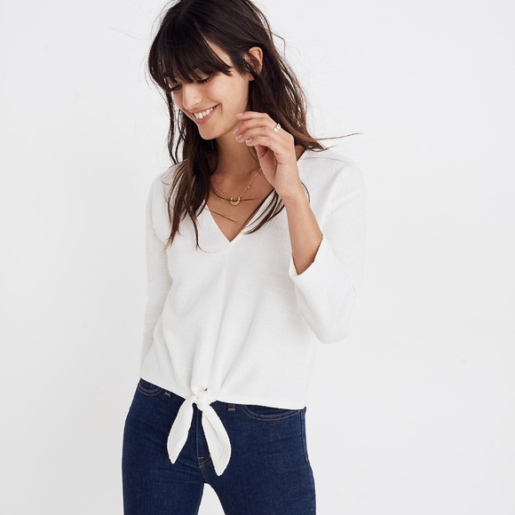 Madewell Tops - Madewell Textured Tie-Front Top